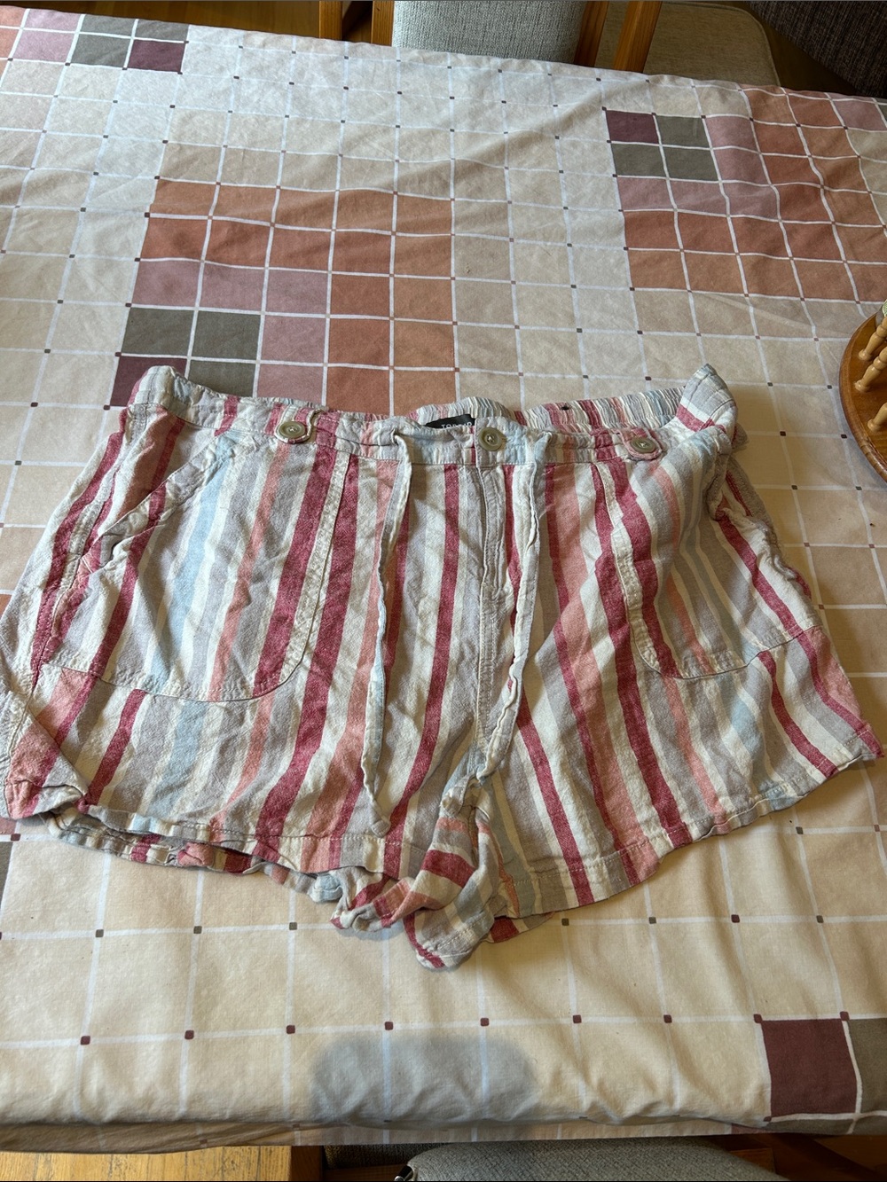 torrid Red and Cream Striped High-Rise Shorts